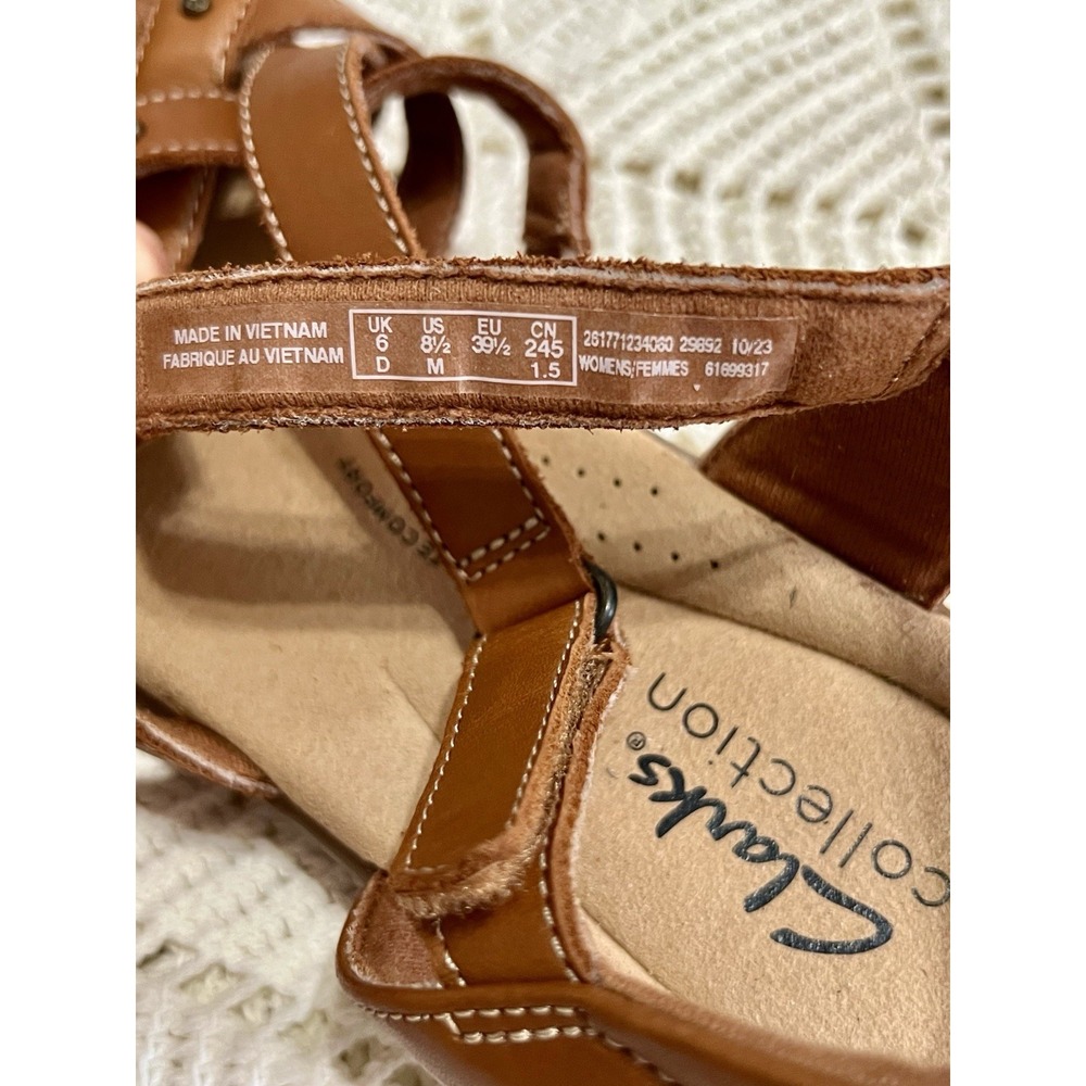 Clarks Elizabelle Sea Fisherman Sandal Woman's 8.5 M Brown Leather Comfortable - Picture 5 of 8